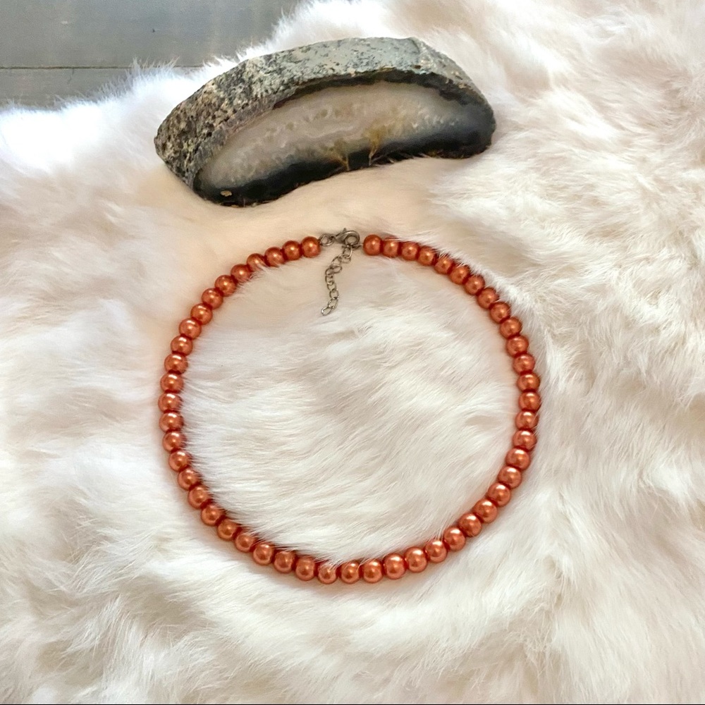 NWOT Rose Gold Pearled Necklace